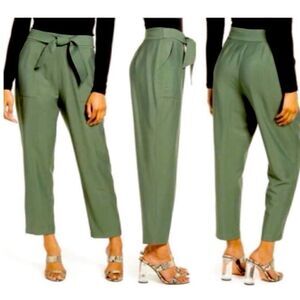 Leith Tie Waist Utility Pants Green Thyme NWT XL